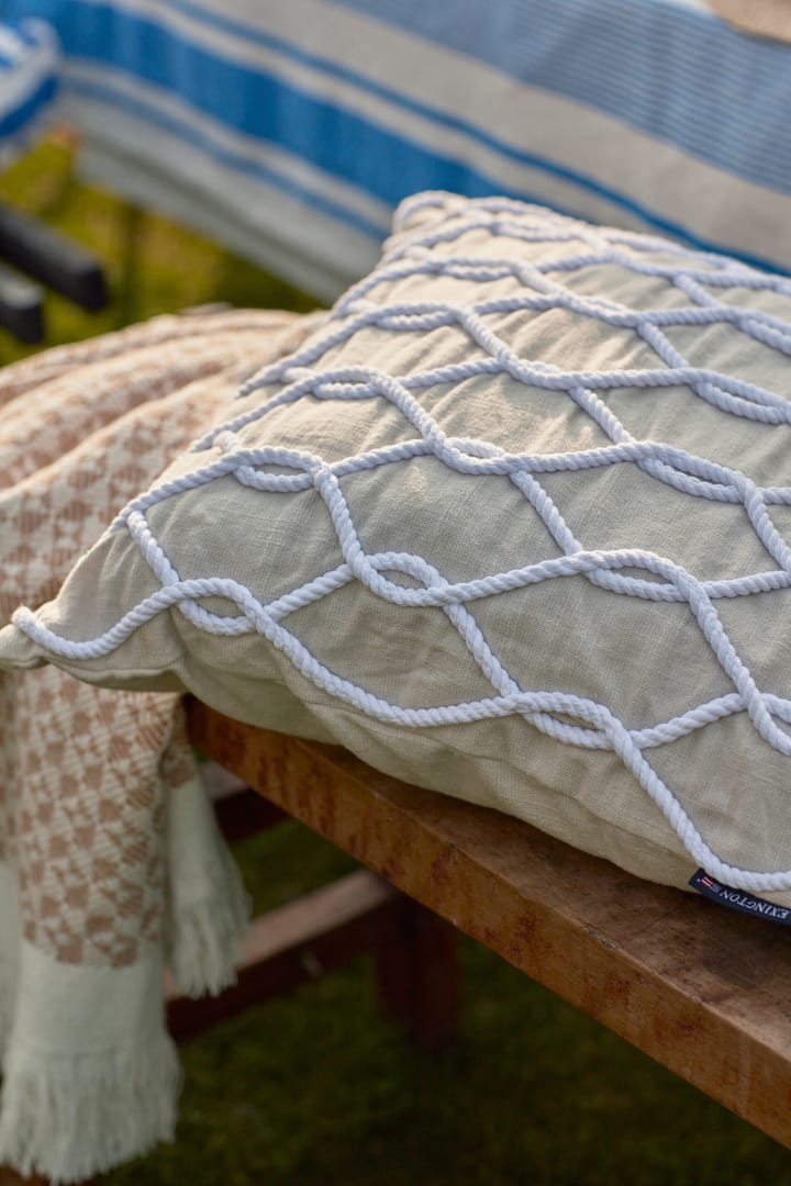 Rope Deco Canvase pillowcase 50x50 cm, Light beige-white Lexington