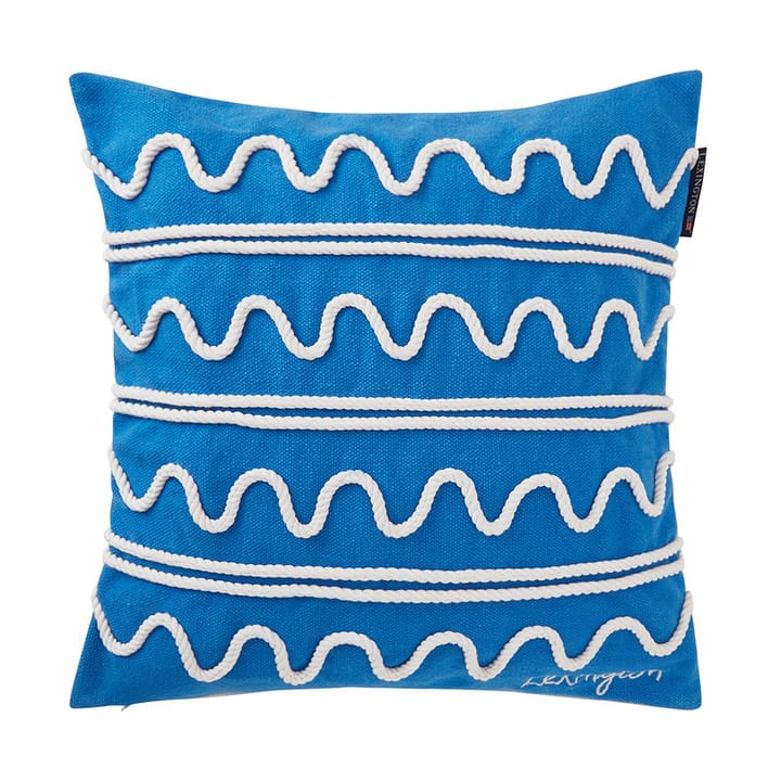 Rope Wave Cotton Canvas cushion cover 50x50 cm - Blue - Lexington