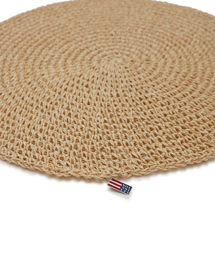 Round Recycled Paper Straw placemat Ø38, Beige Lexington