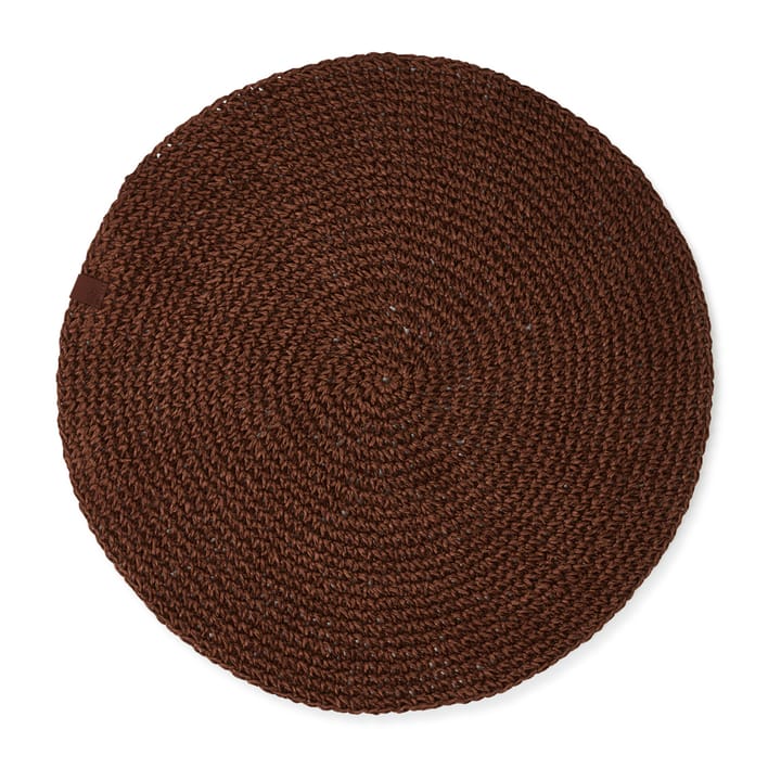 Round Recycled Paper Straw placemat Ø38 - Brown - Lexington