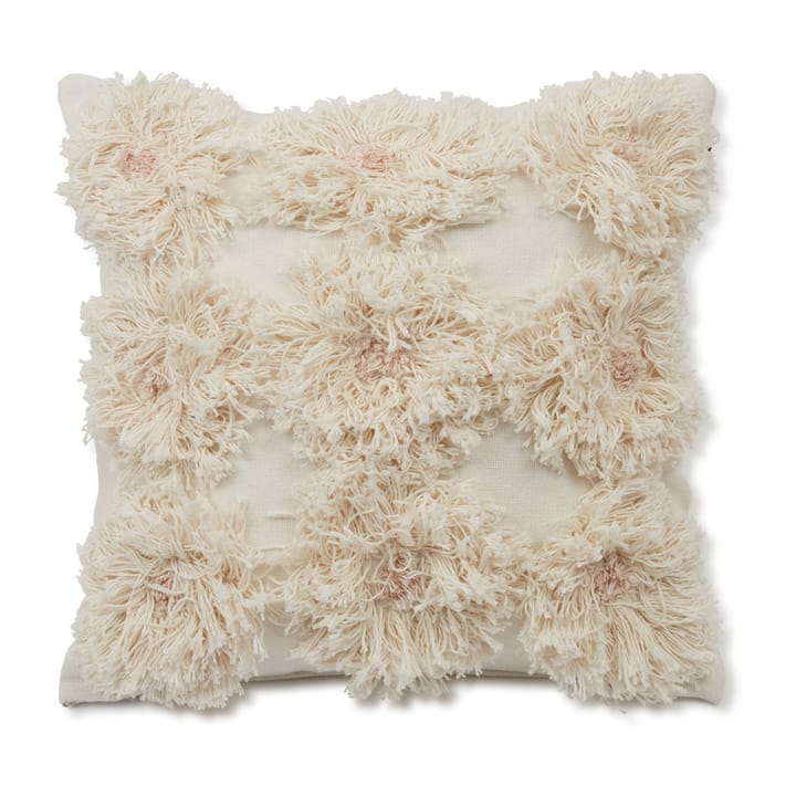 Rug Flower Recycled Cotton pillowcase 50x50 cm - White - Lexington
