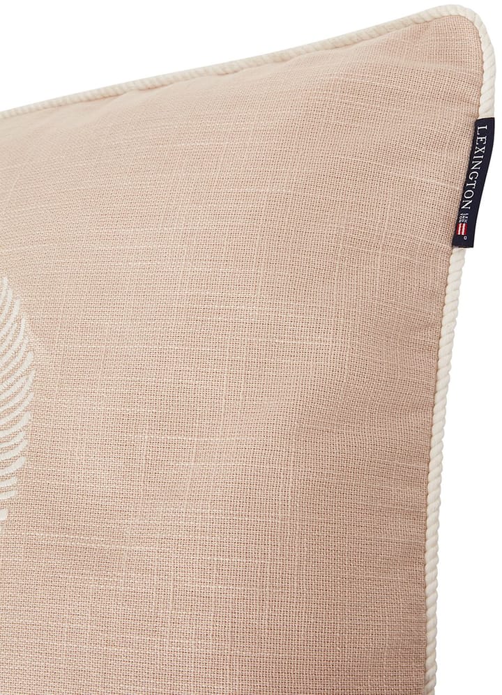 Sea Embroidered Recycled Cotton cushion cover 50x50cm, Light Beige Lexington