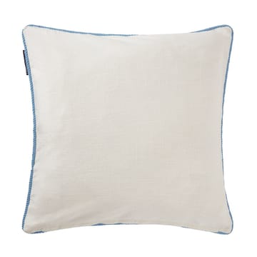 Sea Embroidered Recycled Cotton cushion cover 50x50cm - White-blue - Lexington