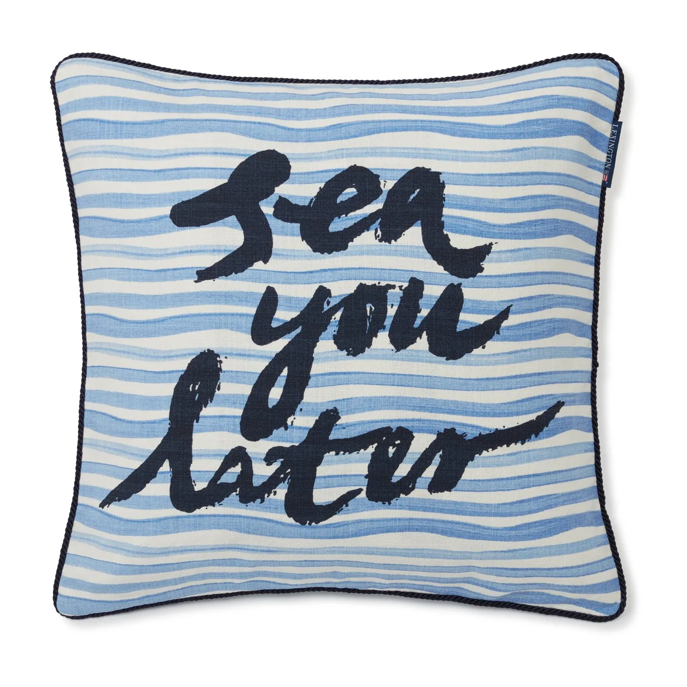 Sea You Later Cotton Canvase pillowcase 50x50 cm, White-blue Lexington