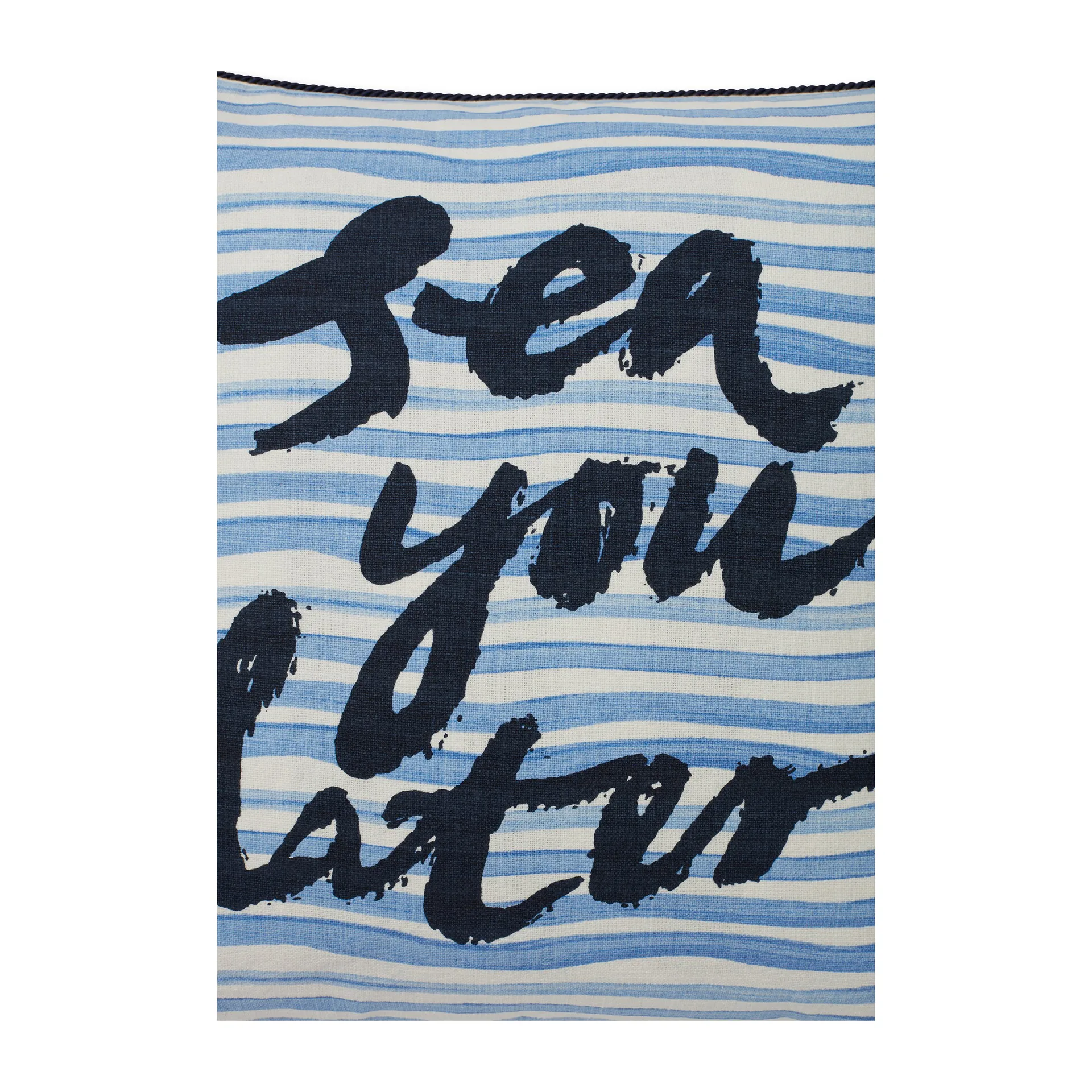 Sea You Later Cotton Canvase pillowcase 50x50 cm, White-blue Lexington