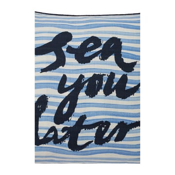 Sea You Later Cotton Canvase pillowcase 50x50 cm - White-blue - Lexington
