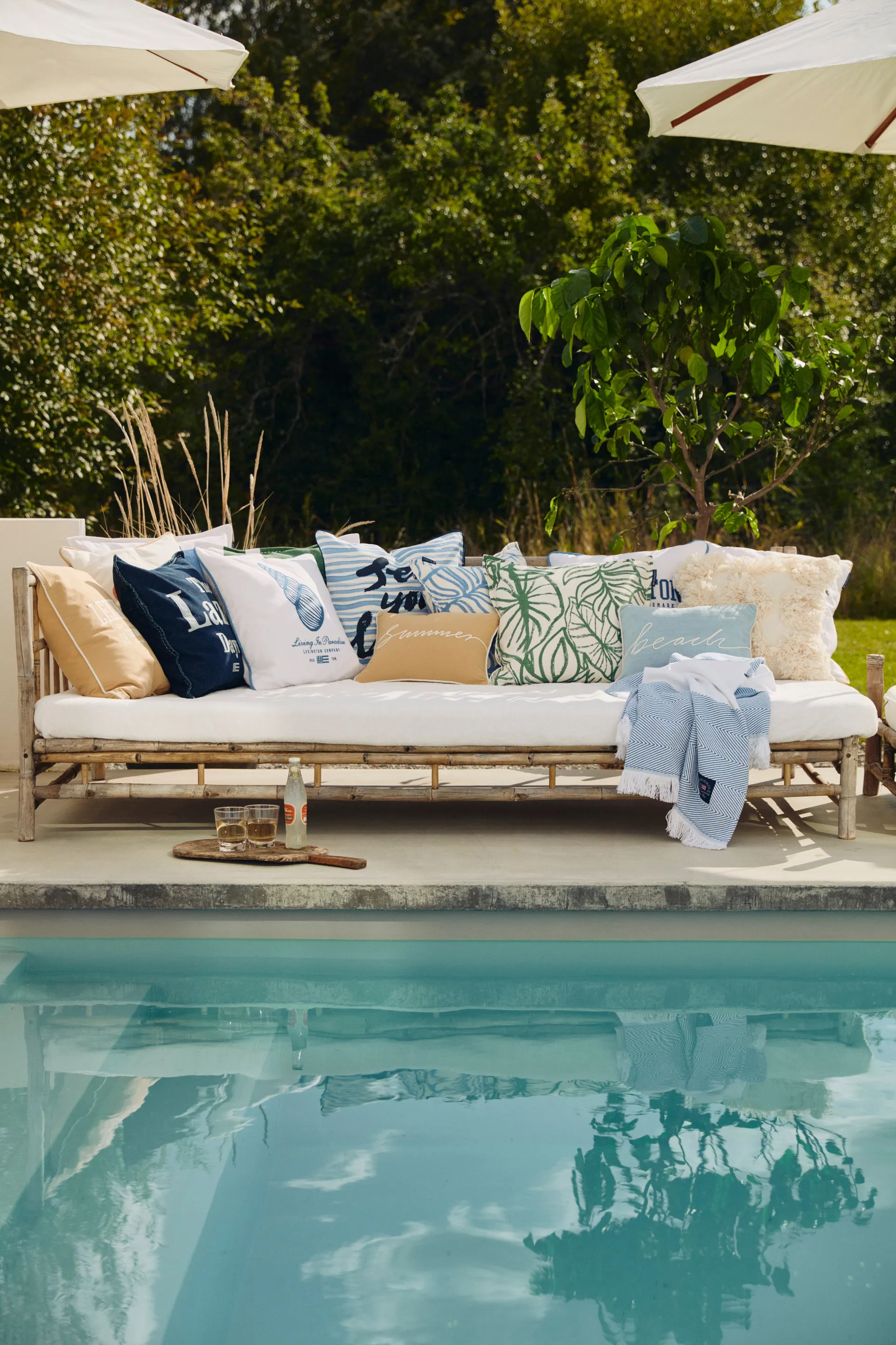 Sea You Later Cotton Canvase pillowcase 50x50 cm, White-blue Lexington