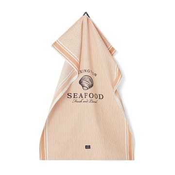 Seafood Striped & Printed kitchen towel 50x70 cm - Beige-white - Lexington