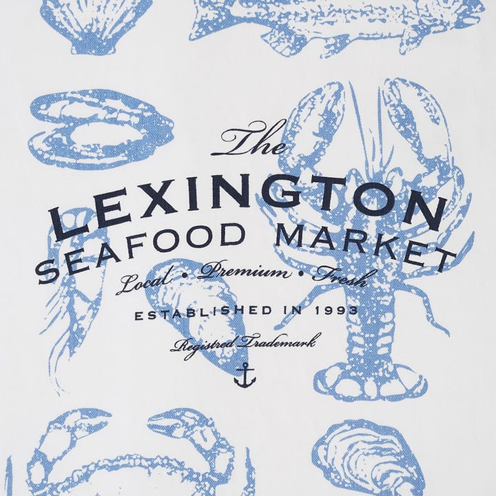 Seafood Twill kitchen towel 50x70 cm - White-blue - Lexington
