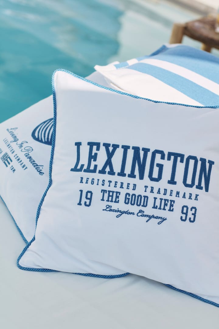 Seashell Cotton Canvase pillowcase 50x50 cm - White-blue - Lexington