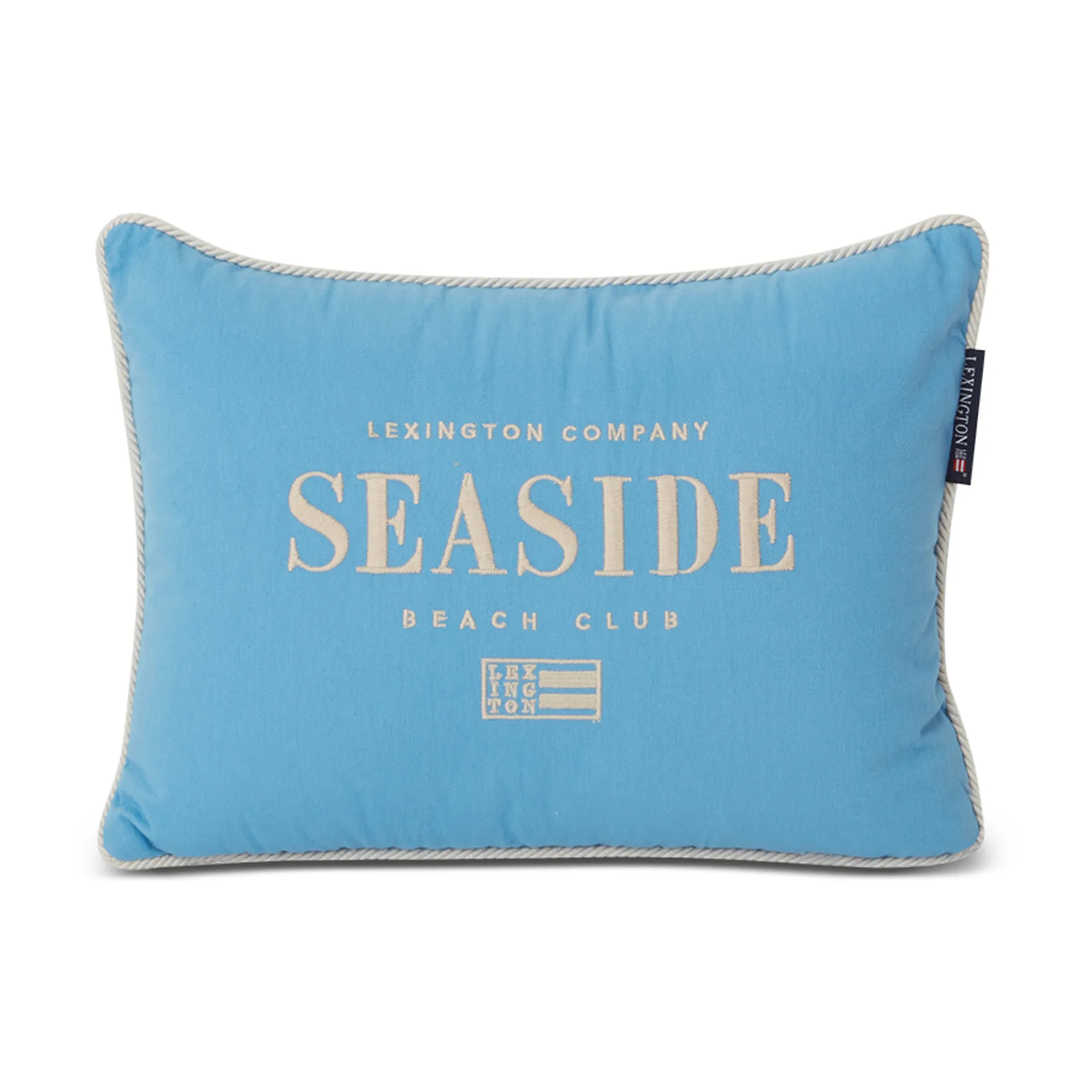 Seaside Small Organic Cotton Twill cushion 30x40 cm, Blue-light beige Lexington