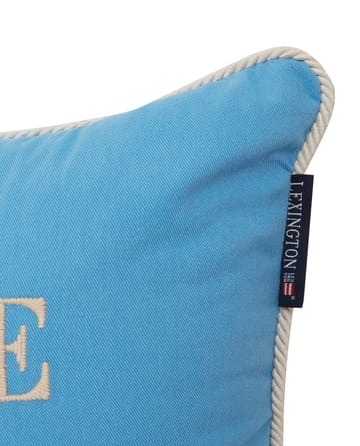Seaside Small Organic Cotton Twill cushion 30x40 cm - Blue-light beige - Lexington