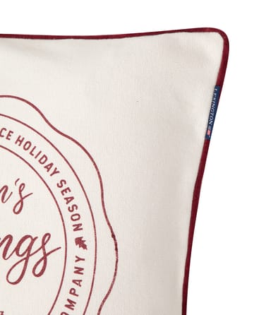 Seasons Greetings Cotton cushion cover 50x50 cm - Off white-red - Lexington