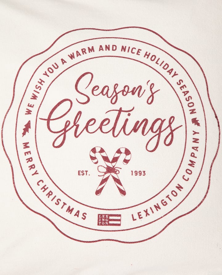 Seasons Greetings Cotton cushion cover 50x50 cm, Off white-red Lexington