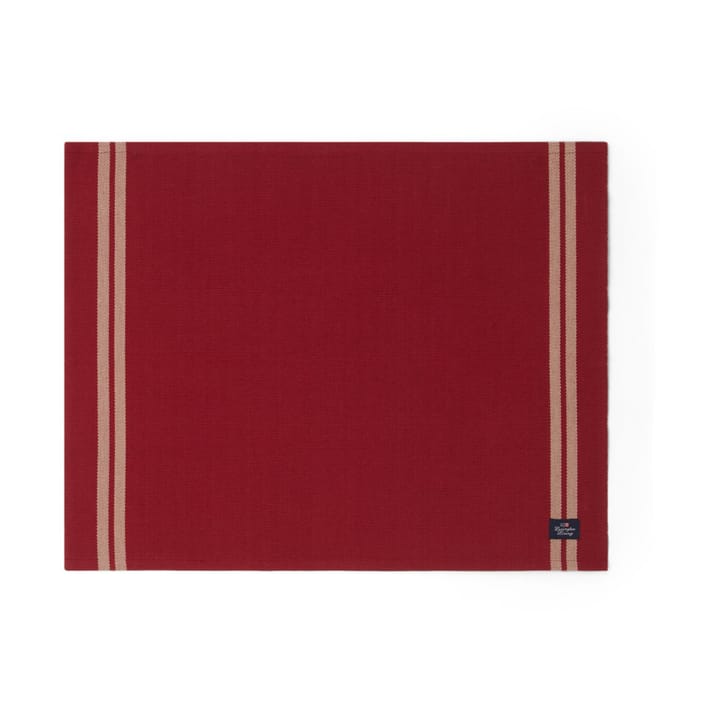 Side Striped Org Cotton Rib placemat 40x50 cm, Red-beige Lexington