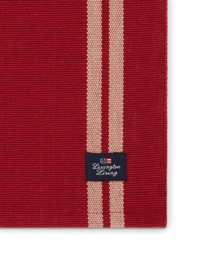 Side Striped Org Cotton Rib placemat 40x50 cm, Red-beige Lexington