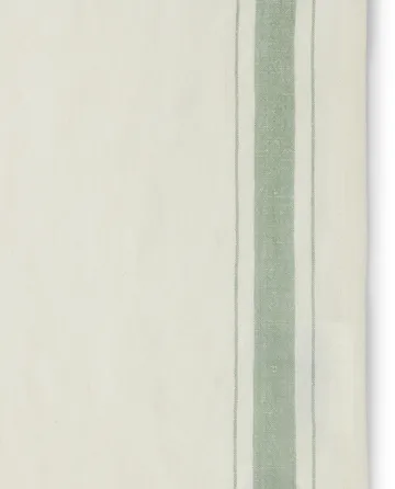 Side striped organic cotton napkin 50x50 cm - White-green - Lexington