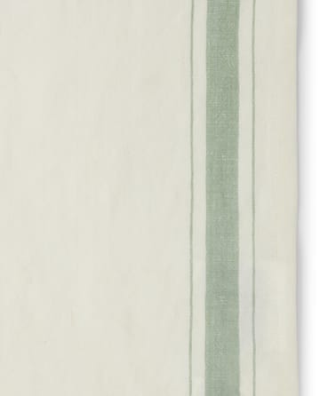 Side striped organic cotton napkin 50x50 cm - White-green - Lexington