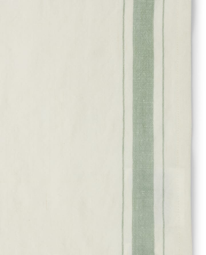 Side striped organic cotton napkin 50x50 cm - White-green - Lexington