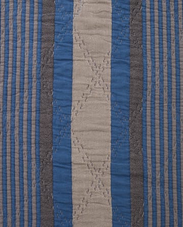 Side Striped Soft Quilted bedspread 240x260 cm - Blue - Lexington