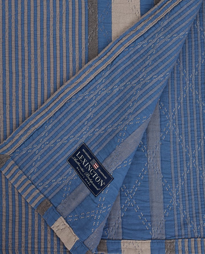Side Striped Soft Quilted bedspread 240x260 cm, Blue Lexington