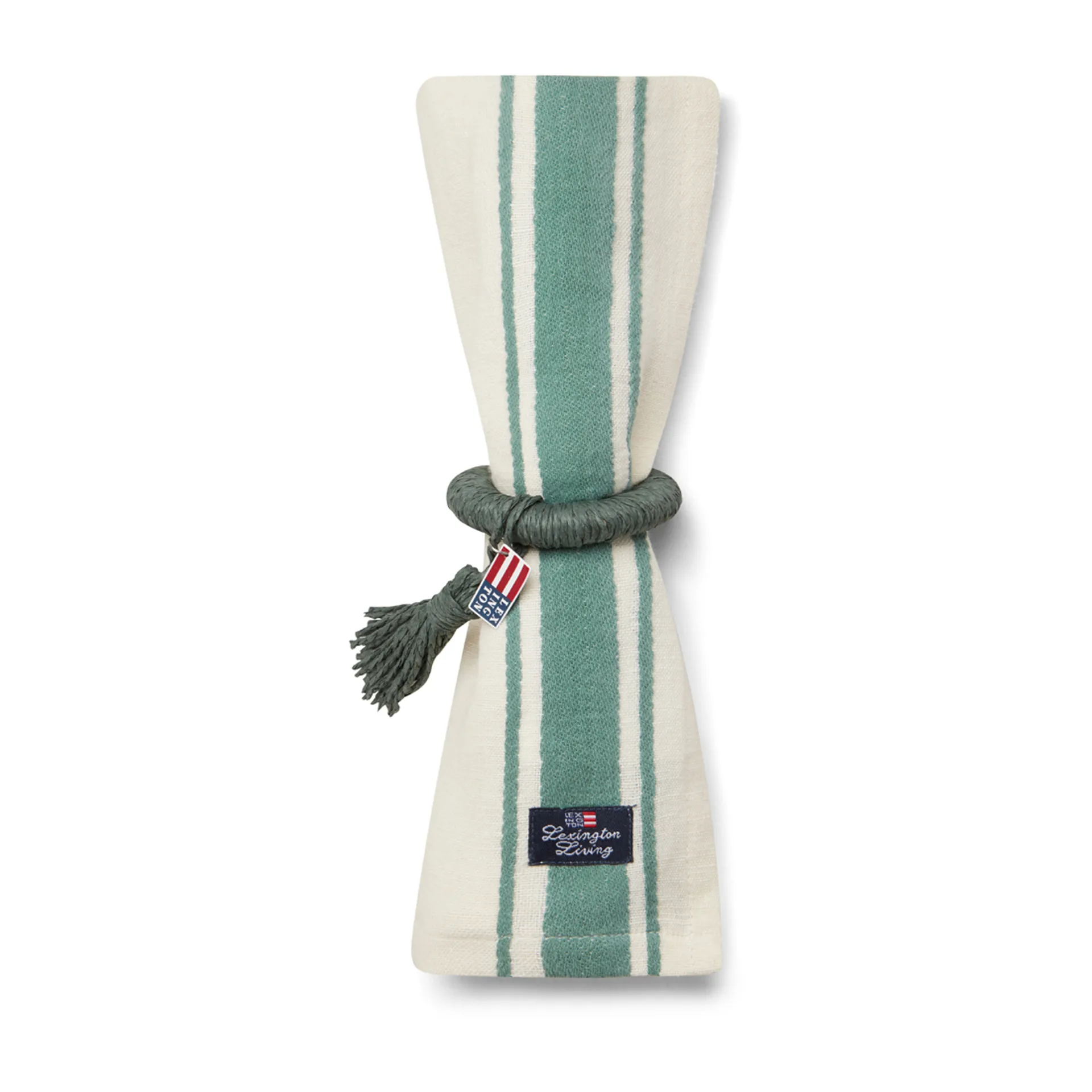 Side Stripes fabric napkin 50x50 cm, Green Lexington