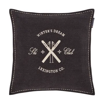 Ski Club organic cotton cushion cover - Navy-Light beige, 50x50 cm - Lexington