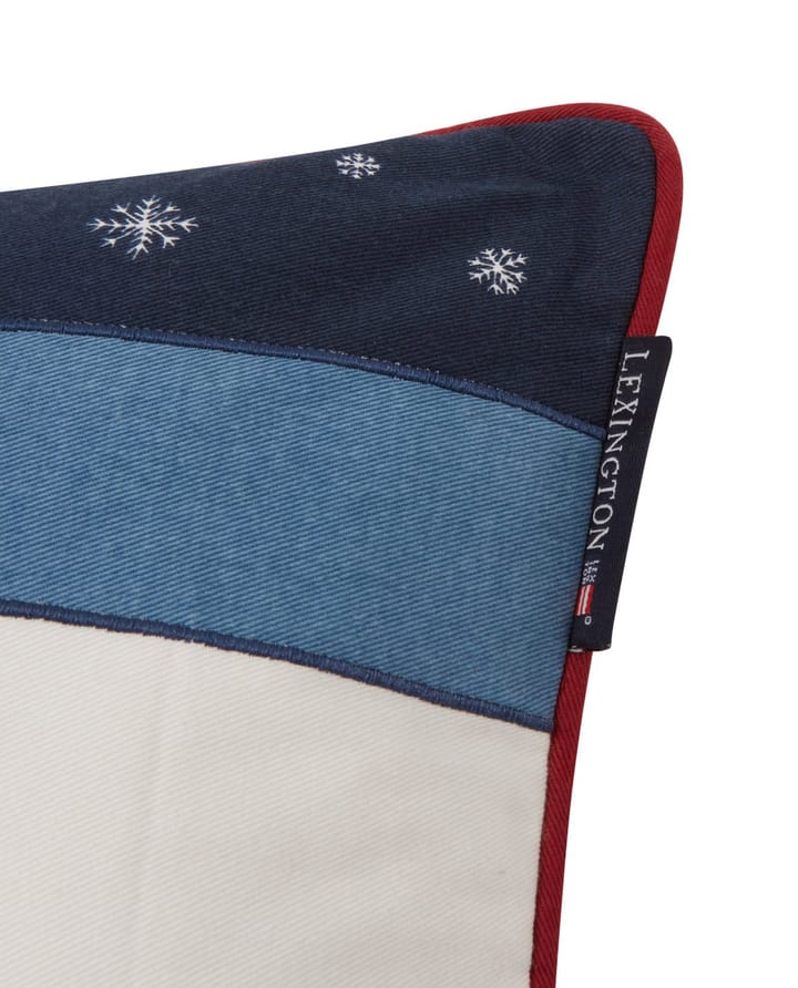 Skier Organic Cotton Twill cushion 30x40 cm, White-dark blue multi Lexington