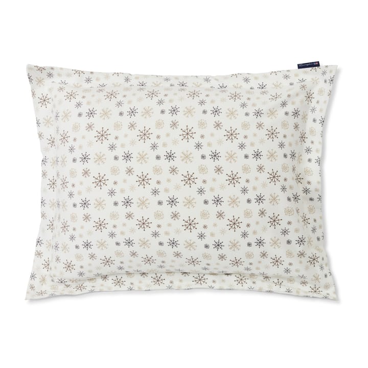 Snowflake Printed Flannel pillowcase 50x90 cm - White-beige-gray - Lexington