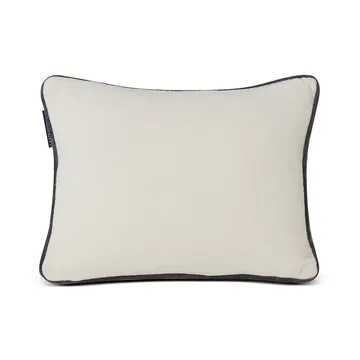 Snowmen Embroidered Cotton Velvet cushion 30x40 cm - Snow white-dark grey - Lexington