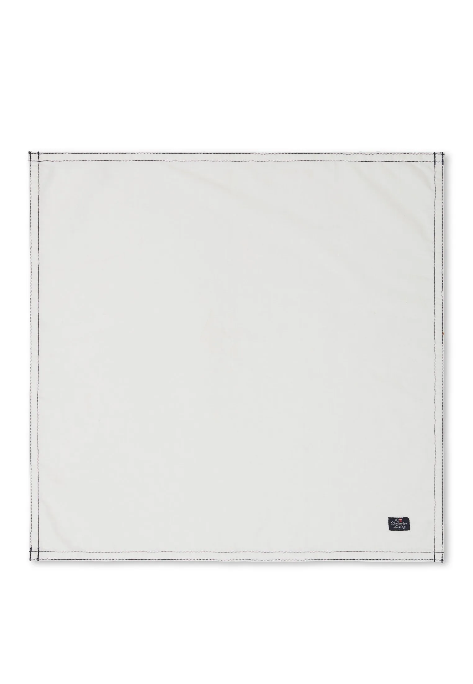 Solid cotton napkin Contrast stitch, White Lexington