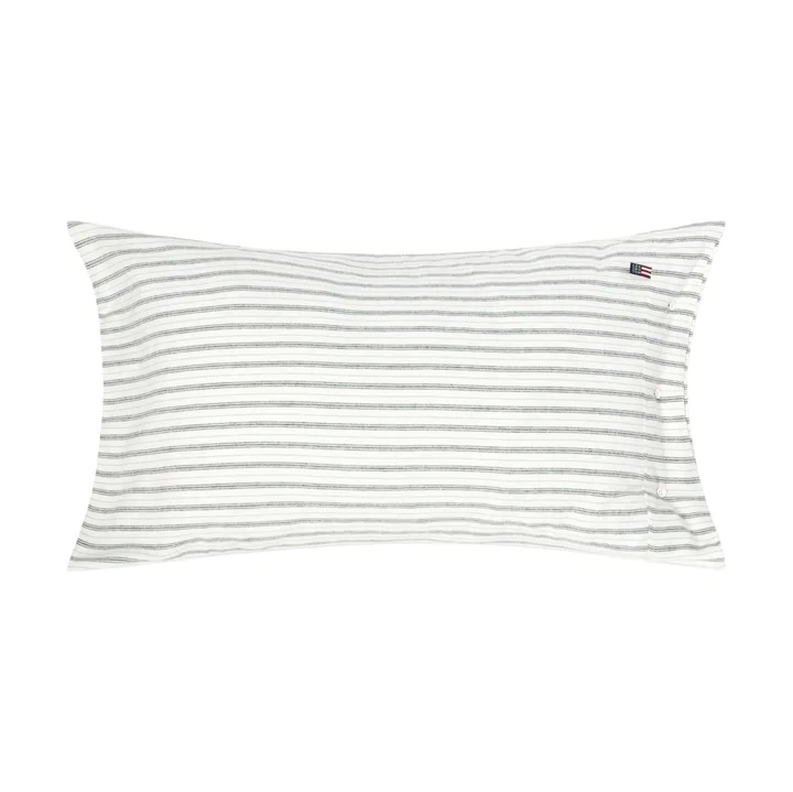 Stripe cotton flannel pillowcase - White-green-beige, 50x90 cm - Lexington