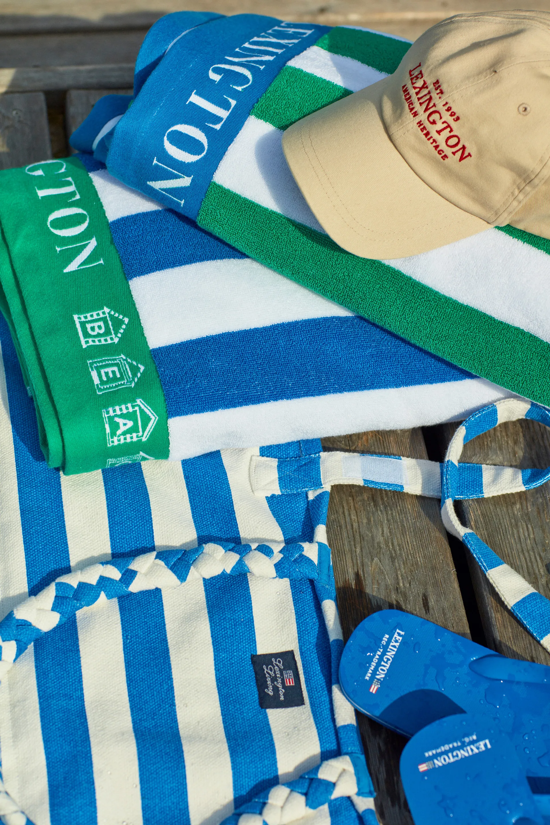 Striped beach mat 190x70 cm, Blue-white Lexington