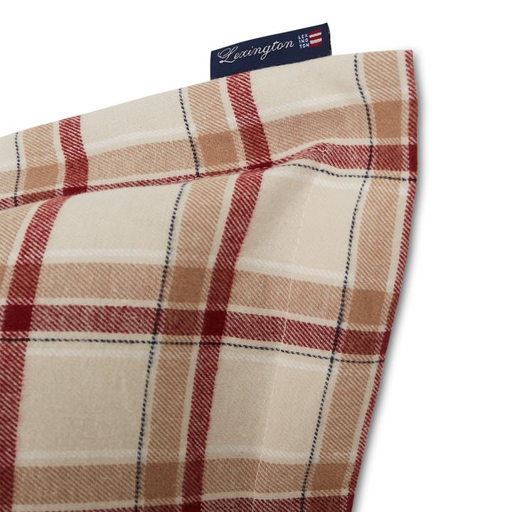 Striped Cotton Flannel bed-set - beige-red - Lexington