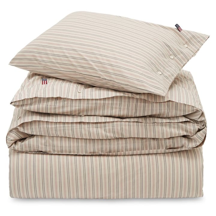 Striped Cotton Poplin bed-set - light beige-multi - Lexington