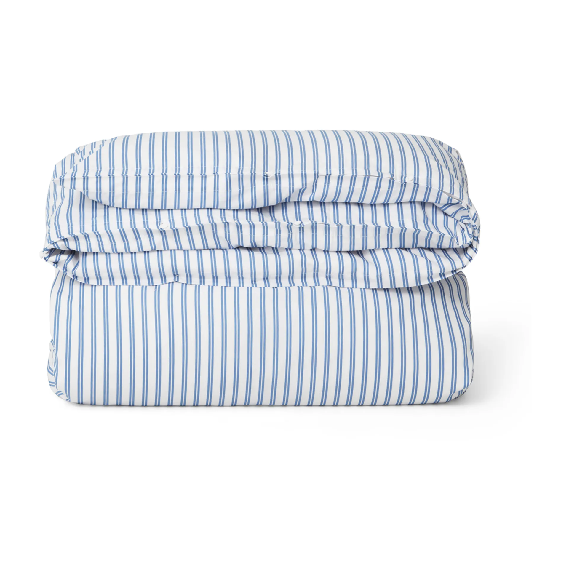 Striped cotton Poplin duvet cover 150x210 cm, Blue Lexington