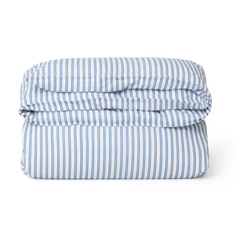 Striped cotton Poplin duvet cover 150x210 cm - Blue - Lexington