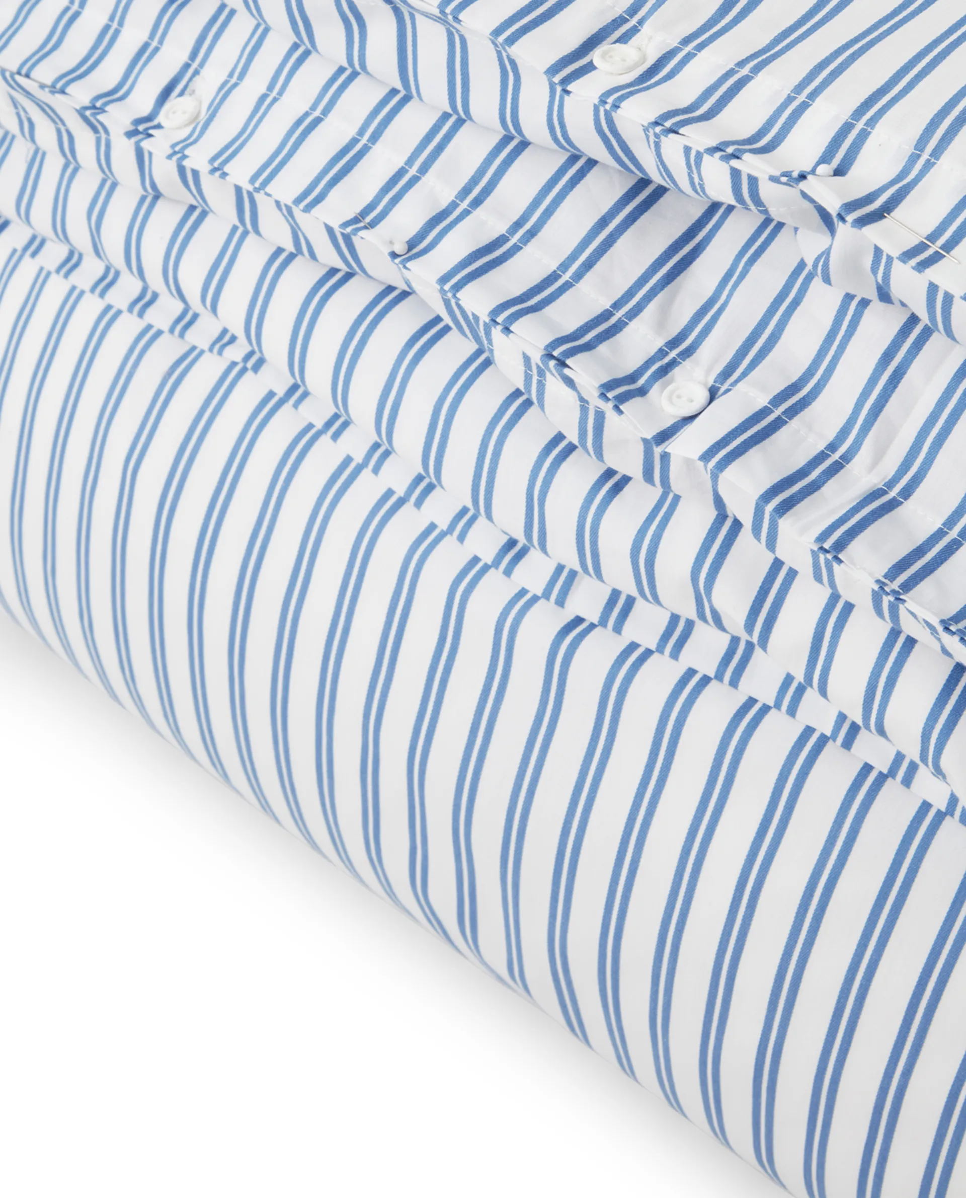 Striped cotton Poplin duvet cover 150x210 cm, Blue Lexington