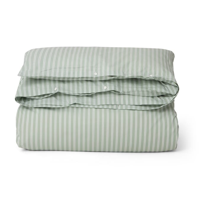 Striped cotton Poplin duvet cover 150x210 cm - Green - Lexington