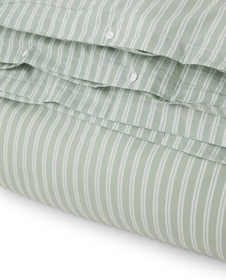 Striped cotton Poplin duvet cover 150x210 cm, Green Lexington