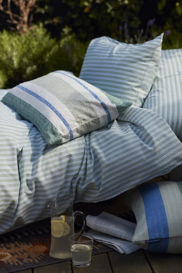Striped Cotton Poplin pillowcase 50x60 cm - Green - Lexington