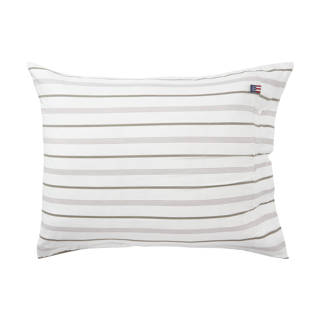 Lexington Striped Cotton Poplin pillowcase 50x60 cm White