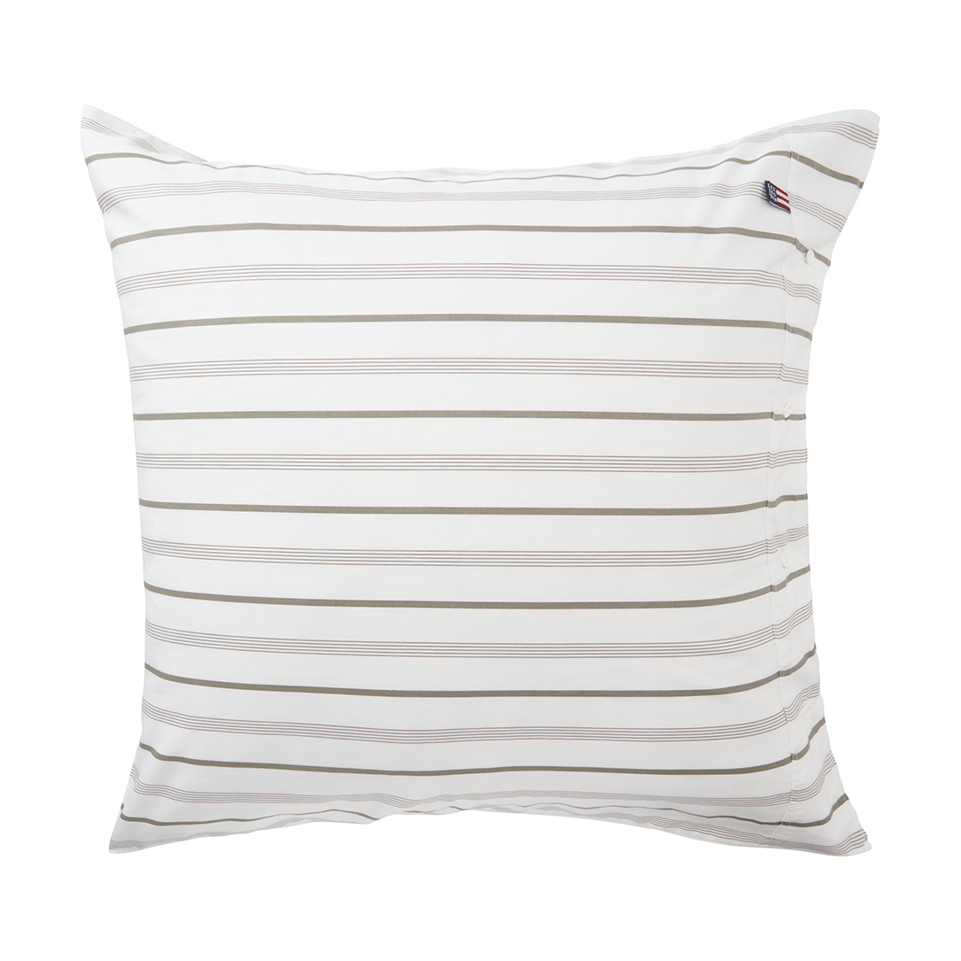 Lexington Striped Cotton Poplin pillowcase 65x65 cm White
