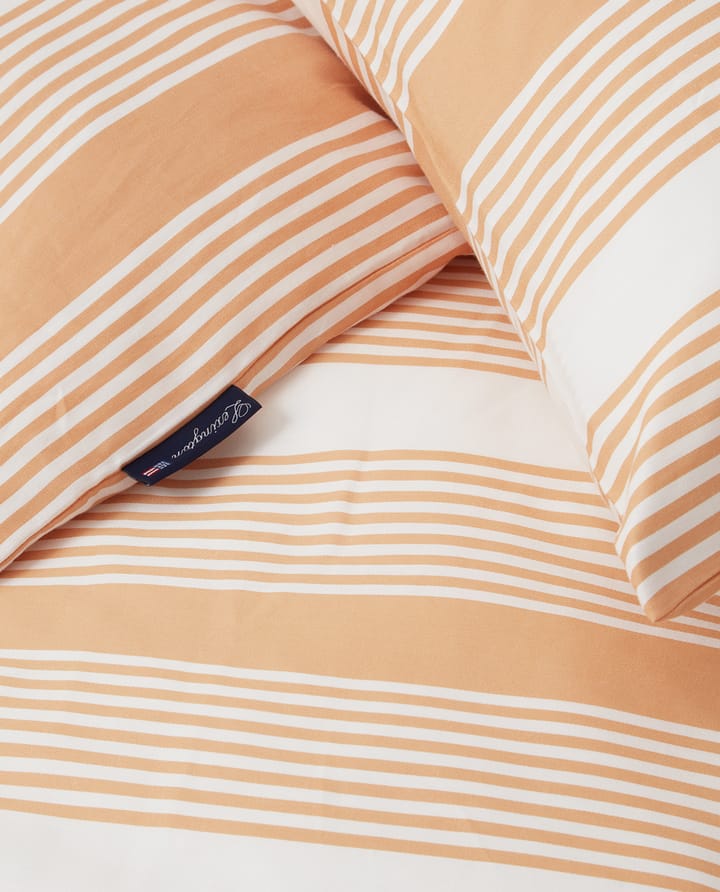 Striped Cotton Sateen bed set 150x210 cm, Beige-white Lexington