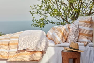 Striped Cotton Sateen bed set 150x210 cm - Beige-white - Lexington