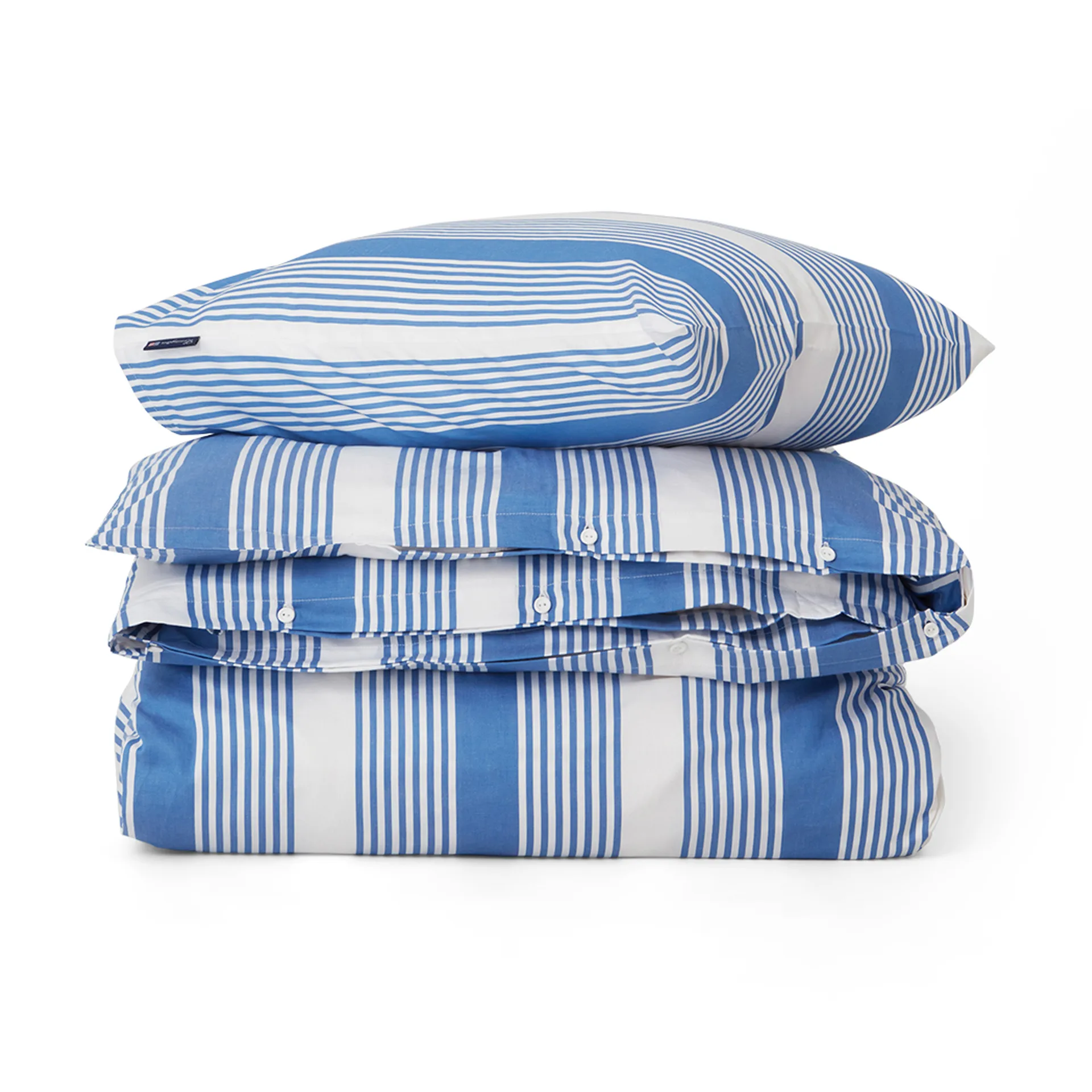 Striped Cotton Sateen bed set 150x210 cm, Blue-white Lexington