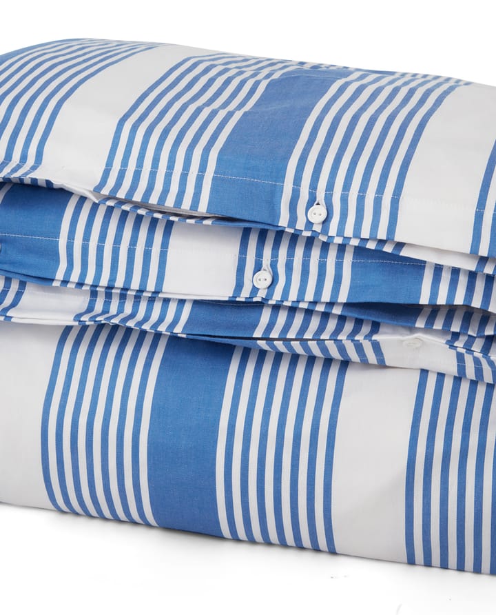 Striped Cotton Sateen bed set 150x210 cm - Blue-white - Lexington