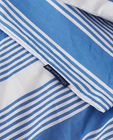 Striped Cotton Sateen bed set 150x210 cm - Blue-white - Lexington