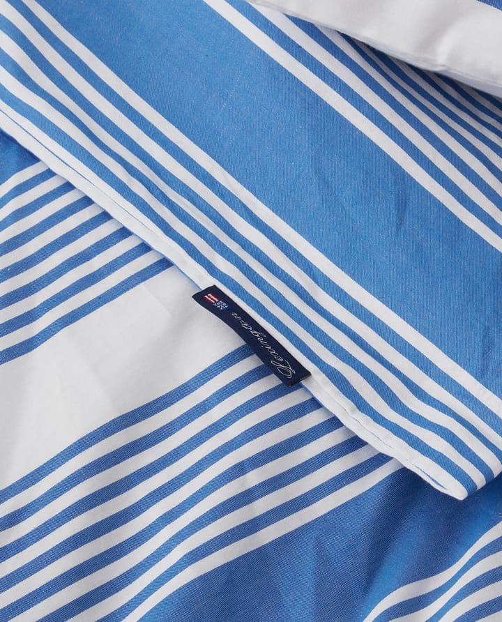 Striped Cotton Sateen bed set 150x210 cm - Blue-white - Lexington