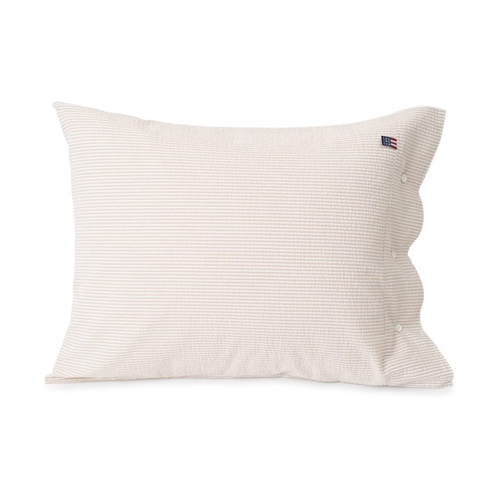 Striped Cotton Seersucker pillowcase 50x60 cm - beige-white - Lexington